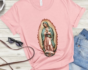Virgen de Guadalupe S, Virgin de Guadalupe Tshirt, Our Lady Of Guadalupe Shirt, Catholic Religious Tee, Le Virgen Shirt, Mother Mary Shirt