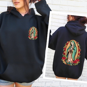 Virgen de Guadalupe Pullover Hoodie, Virgin de Guadalupe Unisex Hoodie, Our Lady Of Guadalupe Sweatshirt, Catholic Religious Pullover Hoodie