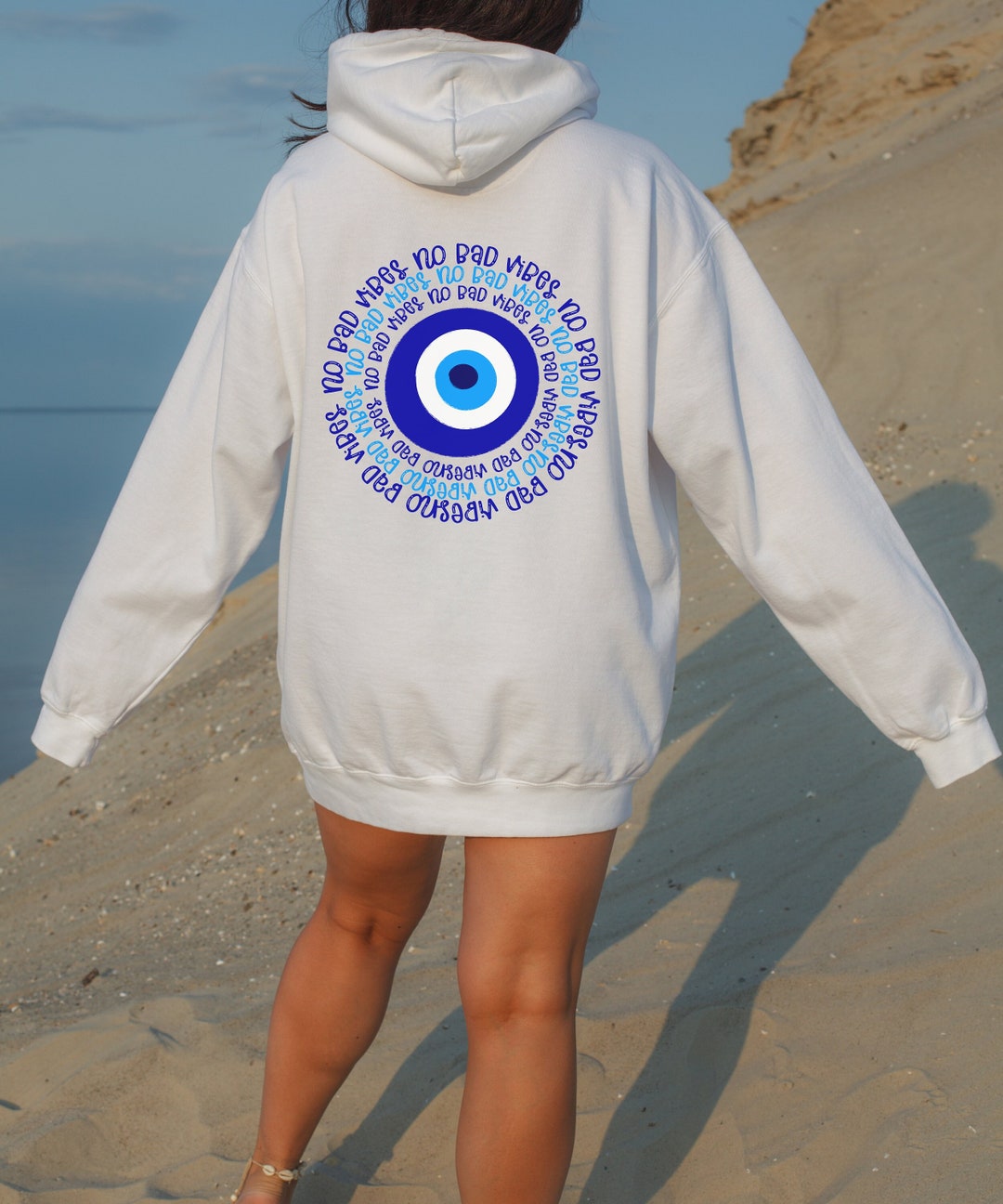 Pattern Print Evil Eye Women Pullover Hoodie