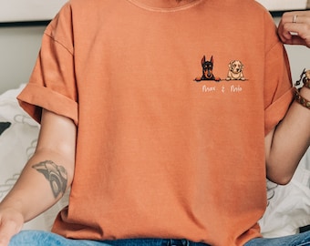 Custom Dog Shirt, Personalized Dog Shirt, Comfort Colors Custom Dog Name Shirt, Dog Mom Shirt, Dog Dad Shirt, Dog Lovers Shirt Gift
