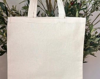 Blank Cotton Tote Bag, Natural Blank Canvas Tote Bag for DIY Screen Printing Sublimation Craft, Reusable Shopping Bag