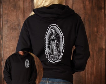 Guadalupe Sweatshirt, Virgin de Guadalupe Pullover Hoodie, Our Lady Of Guadalupe Hoody, Catholic Religious Sweatshirt, Virgen De Guadalupe