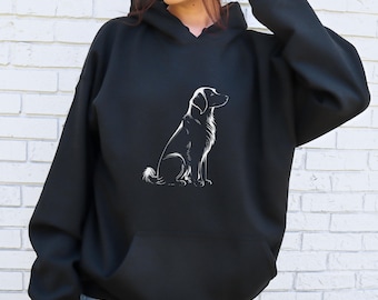 Golden Retriever Silhouette Hoodie, Dog Silhouette Sweater, Unisex Dog Lover Sweatshirt, Golden Retriver Owner Gift, Golden Mom Sweatshirt