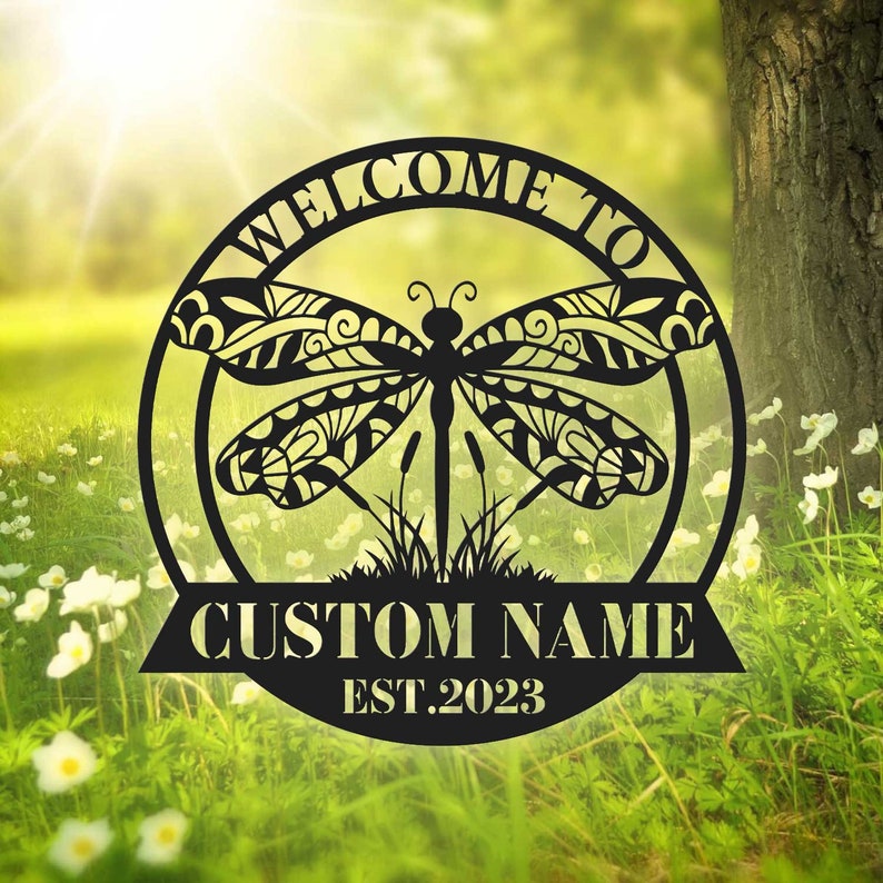 Personalized Dragonfly Wall Art Door Hanger Housewarming Etsy