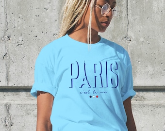 Paris Tee, T-shirt Paris, T-shirt Tour Eiffel, C'est La Vie, Cadeau pour Paris Lover, Cadeau pour elle, Français Cadeau, Cadeau pour Travel Lover