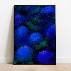 Blue Hydrangea Flower Wall Art Digital Print