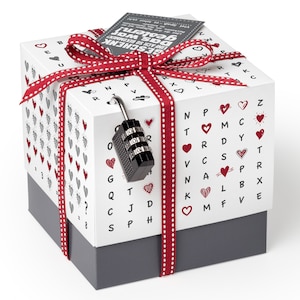 SURPRISA Geschenkbox, Rätselbox Geldgeschenke Verpackung, Gutscheine zum Hochzeit, Valentinstag, Hochzeitstag, Herzrätsel, Liebe