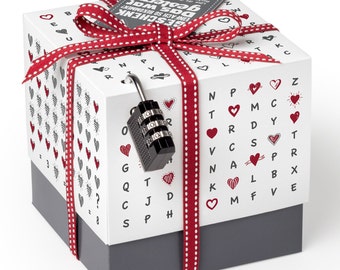 SURPRISA Geschenkbox, Rätselbox Geldgeschenke Verpackung, Gutscheine zum Hochzeit, Valentinstag, Hochzeitstag, Herzrätsel, Liebe