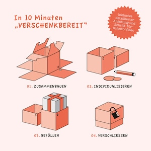 SURPRISA Rätselfaltbox Buchstaben, Geldgeschenk Verpackung, Gutscheine zum Geburtstag, Jugendweihe, Jubiläum oder Weihnachten, Geschenk Box Bild 6