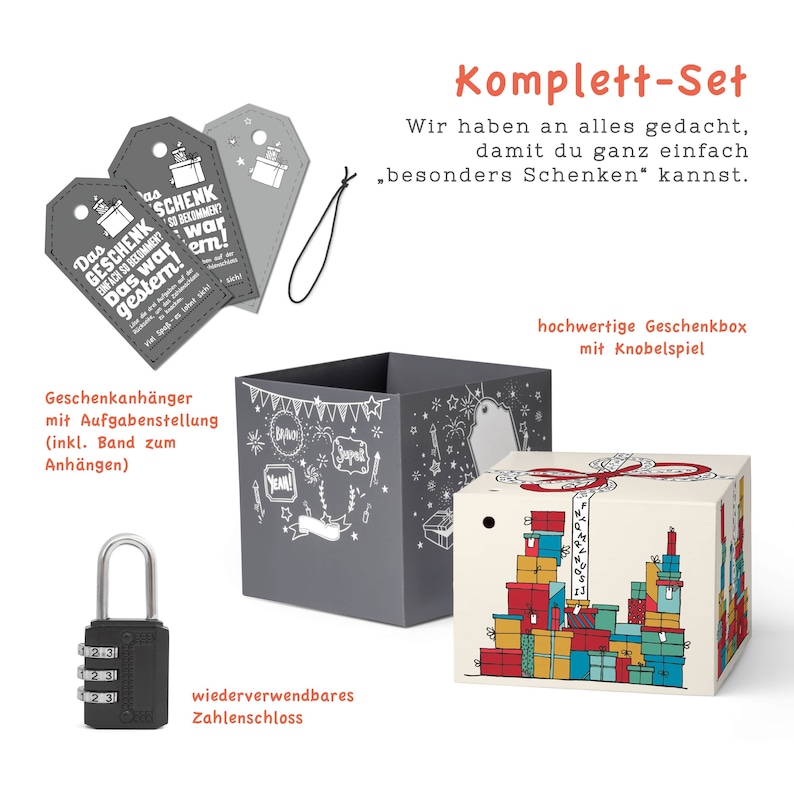 SURPRISA Rätselfaltbox Geschenke, Geldgeschenk Verpackung, Gutscheine zum Geburtstag, Jugendweihe, Jubiläum oder Weihnachten, Geschenk Box Bild 2