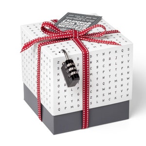 SURPRISA Rätselfaltbox Buchstaben, Geldgeschenk Verpackung, Gutscheine zum Geburtstag, Jugendweihe, Jubiläum oder Weihnachten, Geschenk Box Bild 1