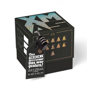 SURPRISA Weihnachts-Rätselbox Geschenkbox mit Zahlenschloss, in Blau, Rot, Grün oder Schwarz, Verschiedene Größen für kreative Geschenkideen