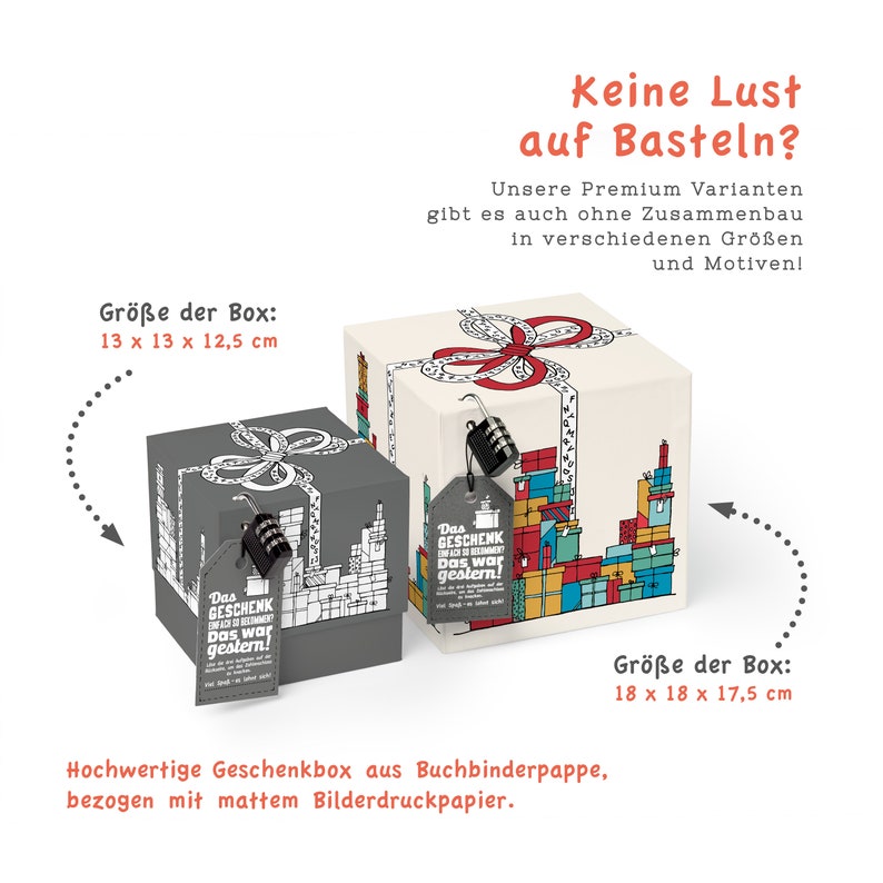 SURPRISA Geschenkbox, Rätselbox Geldgeschenke Verpackung, Geburtstagsgeschenk für Männer, Geschenkrätsel Bild 7