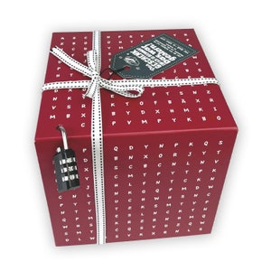 SURPRISA Rätselbox Worträtsel, Geldgeschenke Verpackung, Gutscheine zum Geburtstag, Jugendweihe oder Valentinstag, große Geschenkbox