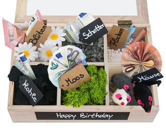 SURPRISA Schotter Schatulle - kreative Verpackung für Geldgeschenke und persönliche Geschenkbox zum Geburtstag, Jugendweihe oder Hochzeit