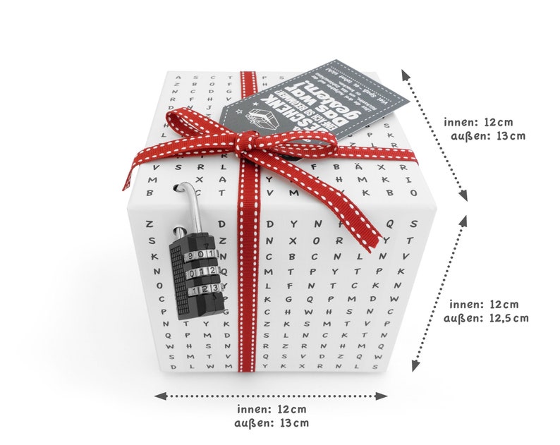 SURPRISA Rätselbox Worträtsel, Geldgeschenk Verpackung, Gutscheine zum Geburtstag, Jugendweihe, Jubiläum oder Weihnachten, Geschenk Box Bild 7