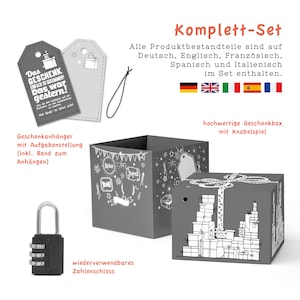 SURPRISA Geschenkbox, Rätselbox Geldgeschenke Verpackung, Geburtstagsgeschenk für Männer, Geschenkrätsel Bild 2