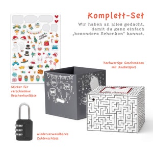 SURPRISA Rätselfaltbox Labyrinth, Geldgeschenk Verpackung, Gutscheine zum Geburtstag, Jugendweihe, Jubiläum oder Weihnachten, Geschenk Box Bild 2