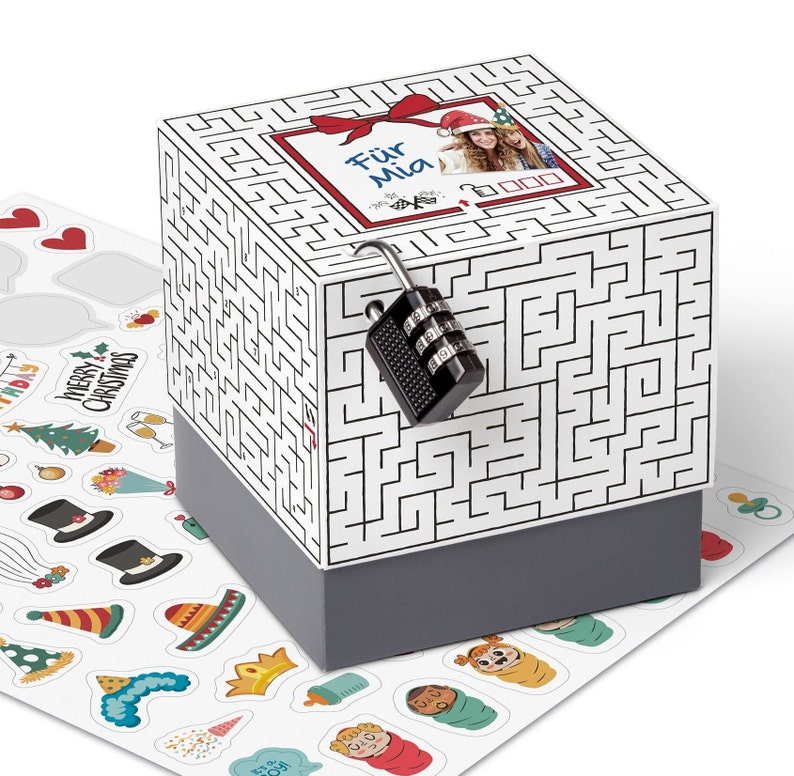 SURPRISA Rätselfaltbox Labyrinth, Geldgeschenk Verpackung, Gutscheine zum Geburtstag, Jugendweihe, Jubiläum oder Weihnachten, Geschenk Box Bild 1