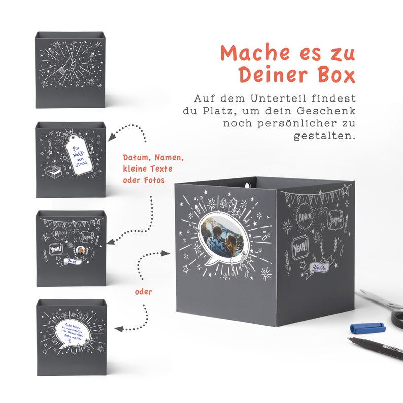 SURPRISA Geschenkbox, Rätselbox Geldgeschenke Verpackung, Geburtstagsgeschenk für Männer, Geschenkrätsel Bild 4