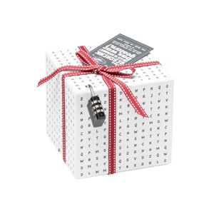 SURPRISA Rätselbox Worträtsel, Geldgeschenk Verpackung, Gutscheine zum Geburtstag, Jugendweihe, Jubiläum oder Weihnachten, Geschenk Box