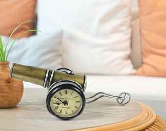 Canon Shape Desk Clock, Handmade Vintage Clock, Gift For Him | Birthday Gift - Home Decor