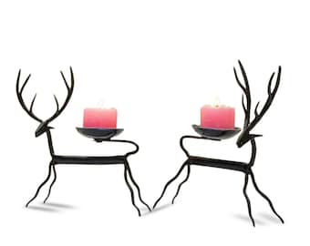 Deer Candle Holder, Handmade Candle Holder Stand, Tribal Candle Holder | Housewarming Gift
