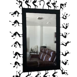 Handmade Rectangle Mirror, Vintage Tribal Design Wall Mirror, Wall Mirror Decor | Home Decoration