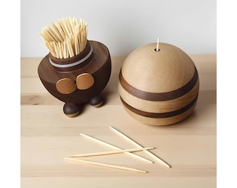 Handmade Bee Toothpick Dispenser, Wooden Toothpick Holder