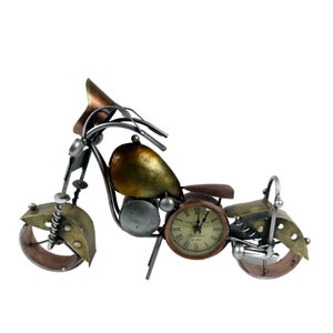 Bike Shape Desk Clock, Handmade Vintage Clock, Tabletop Decoration | Birthday Gift - Desk clock