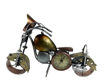 Bike Shape Desk Clock, Handmade Vintage Clock, Tabletop Decoration | Birthday Gift - Desk clock