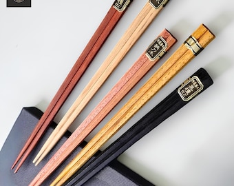 Wooden Chopsticks Set, Reusable Asian Tableware, Natural Dining Gift