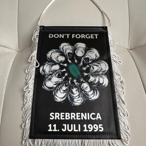 Srebrenica Flower Car Flag / Wall Decor - Bosnian Genocide 1995 - For Victims of Srebrenica Genocide