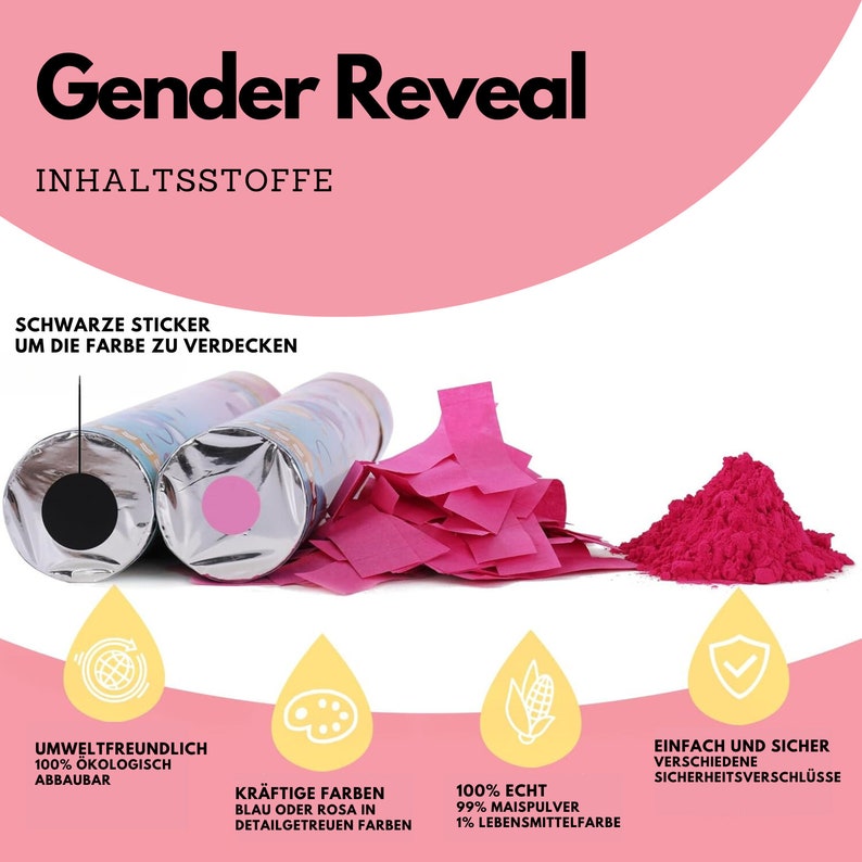 Gender Reveal Fire Extinguisher Free Confetti Cannon Powder Spray 100g