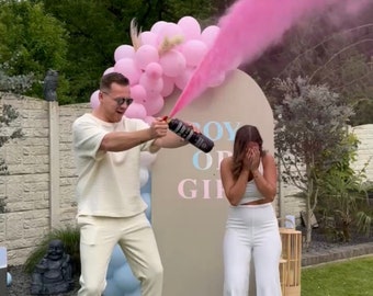 Gender Reveal Fire Extinguisher + Free Confetti Cannon| powder spray | 100g | Gender Reveal Boy or Girl | boy or girl