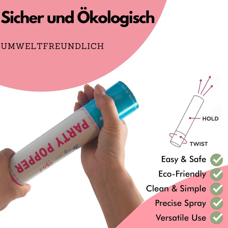 Gender Reveal Fire Extinguisher Free Confetti Cannon Powder Spray 100g