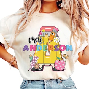 Personalized Teacher T-Shirt, Custom Teacher Name Shirt, Back To School Gift, First Day Of School Shirt,Custom your name Shirt,Teacher Shirt