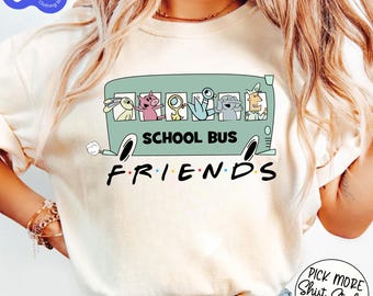 Elephant and Piggie School Bus Shirt, Friends Shirt, Read "Mo" Book Shirt, Piggie Elephant Book Teacher Shirt, Pigeon Mo Willems Teacher Tee