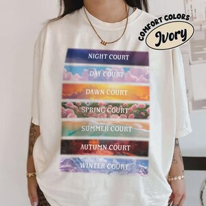 Chemise de nuit Comfort Colors® Prythian, t-shirt livre fantaisie ACOTAR, produits dérivés Rhysand, t-shirt croissant de lune, cadeau livresque pour les fans de Sarah J. Maas