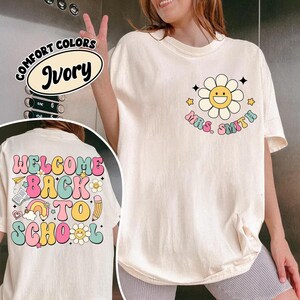 Shirt leraar, terug naar school shirt, aangepaste leraar naam shirts, kleuterschool eerste klas leraar T-shirt, nieuwe leraar cadeau, cadeau voor leraar
