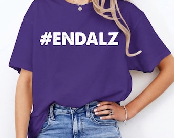 End Alz Alzheimer Awareness Shirt, Purple Ribbon Dementia Mom Dad Grandpa Tee, Dementia Fighter Tee