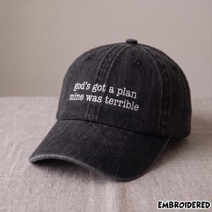 Casquette brodée « Dieu a un plan, le mien était terrible », casquette humoristique chrétienne, casquette de baseball à thème religieux, cadeau religieux, casquette chrétienne amusante