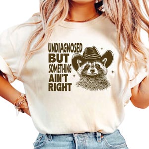 Undiagnosed But Something Aint Right Shirt, Raccoon Meme Shirt, Mental Health Shirt, Sarcastic Shirt, Funny Sayings Shirt, Trendy Shirt