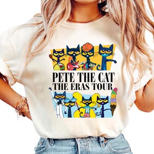 Pete The Cat Schultour T-Shirt, Back To School Shirt, Kinderbuchgeschenk, Groovy Cat Sweatshirt, Kindergärtnerin Shirt