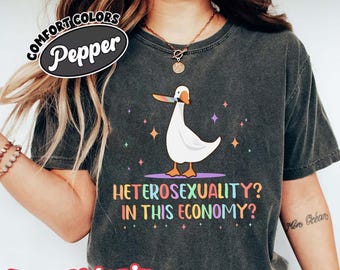 Maglietta Comfort Colors "Eterosessualità in questa economia", Maglietta Pride, Maglietta LGBTQ, Maglietta lesbica, Maglietta gay, Maglietta mamma orgogliosa, Regalo Pride