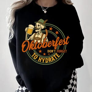 Floral Oktoberfest Shirt, Comfort shirt Oktoberfest Beer Festival T-shirt, Skeleton Oktoberfest Shirt, German Beer Festival Tee, Oktober Tee