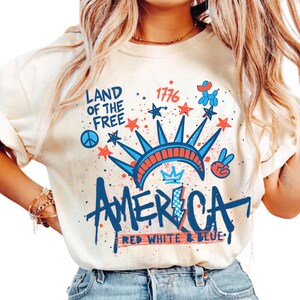 Freiheitsstatue T-Shirt, mit Freiheit und Gerechtigkeit für alle Hemd, 4. Juli T-Shirt, Unabhängigkeitstag Freiheit USA Amerika Hemd