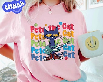 Pete The Cat Groovy Cat T-shirt, The Cool Cat Back To School T-shirt, Children&#39;s Book Gift, Cute Groovy Cat Sweatshirt, Kindergarten Teacher