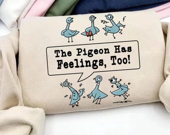 刺繍入り「ハトにも感情がある」先生用シャツ、ハトシャツ、先生の生活シャツ、幼稚園シャツ、先生用シャツ、先生へのギフト