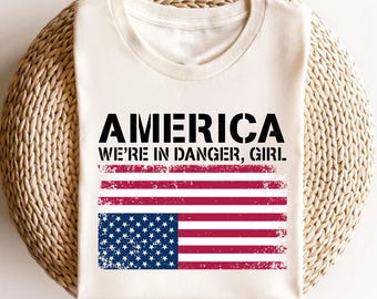 Shirt Amerika We're In Danger, Resist-shirt, anti-Trump-shirt, shirt democraat, shirt democraat cadeau, shirt politiek activisme, shirt politiek activisme, vrije meningsuiting